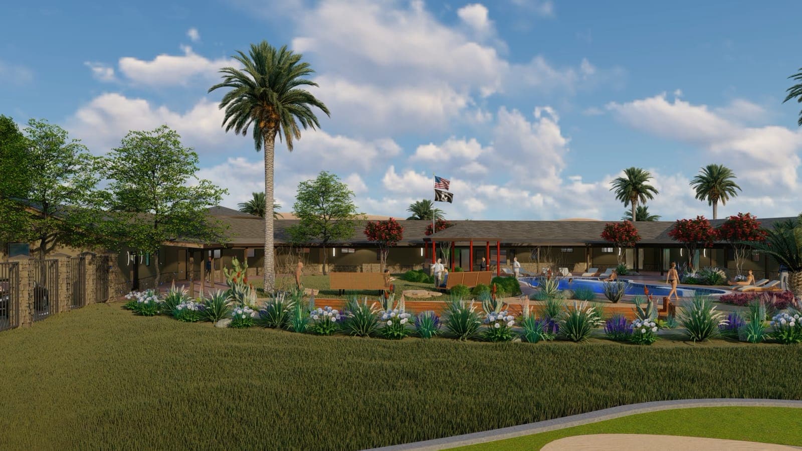 Motel & Landscaped Grounds