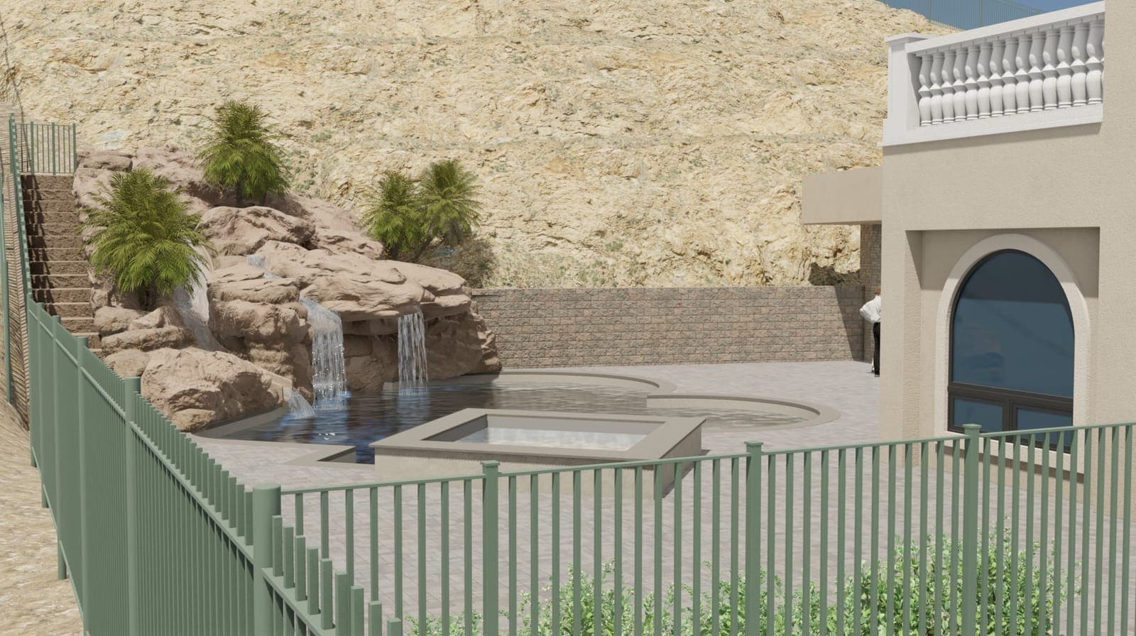Rock Waterfall Feature