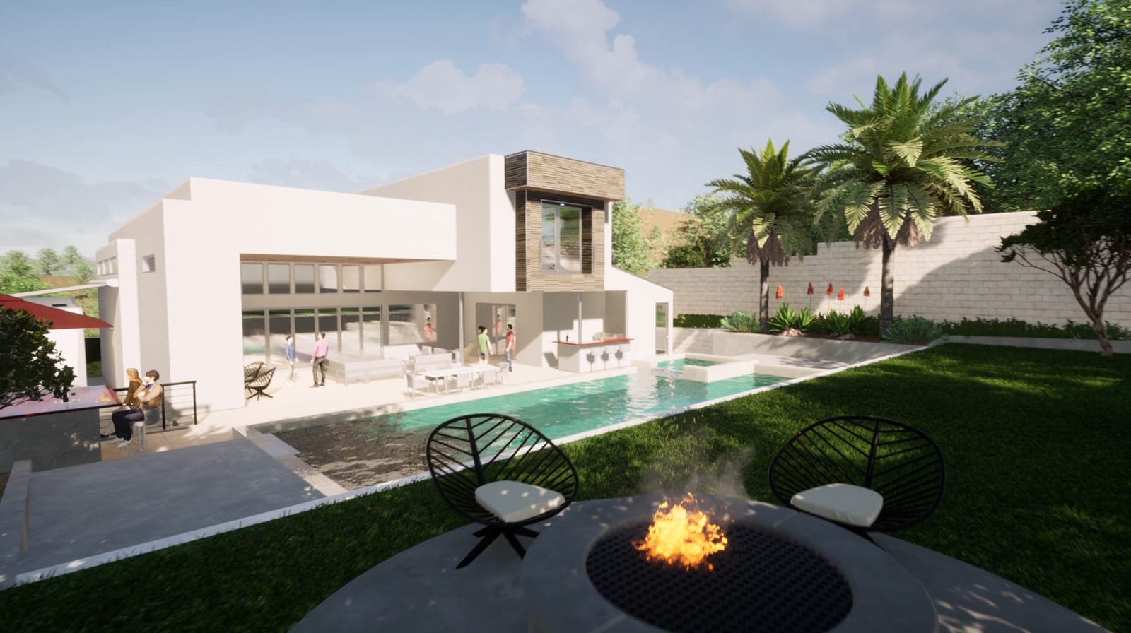 Poolside Fire Feature