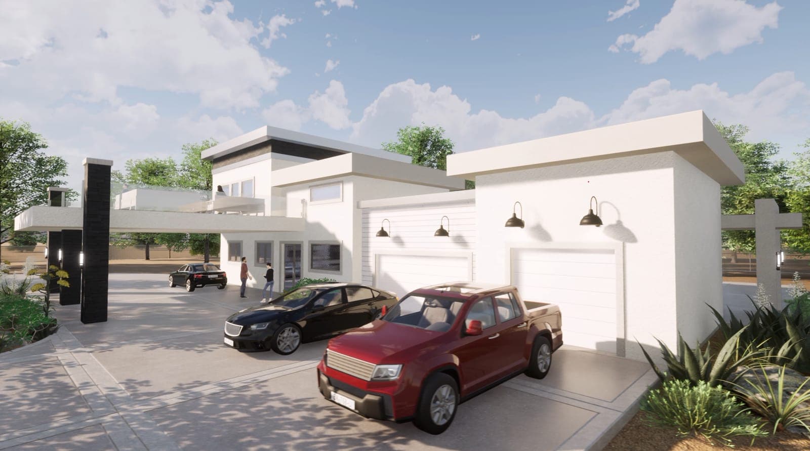 Modern Home Driveway
