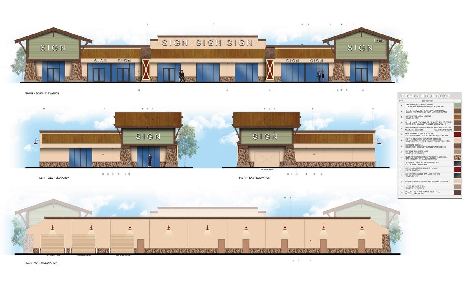 Retail Center Elevations