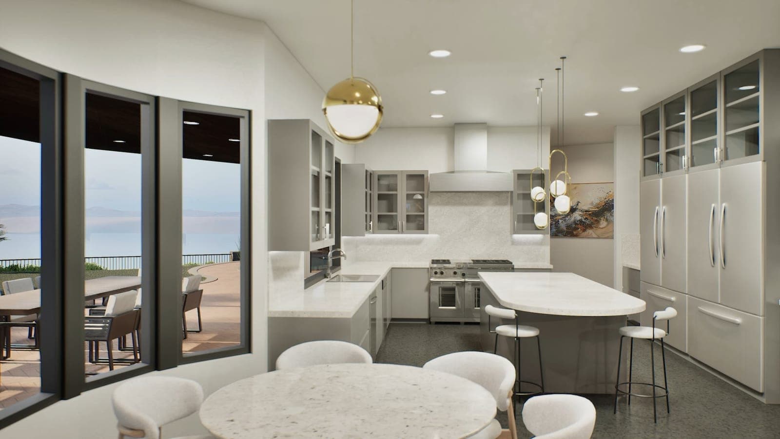 Gold Pendant Kitchen