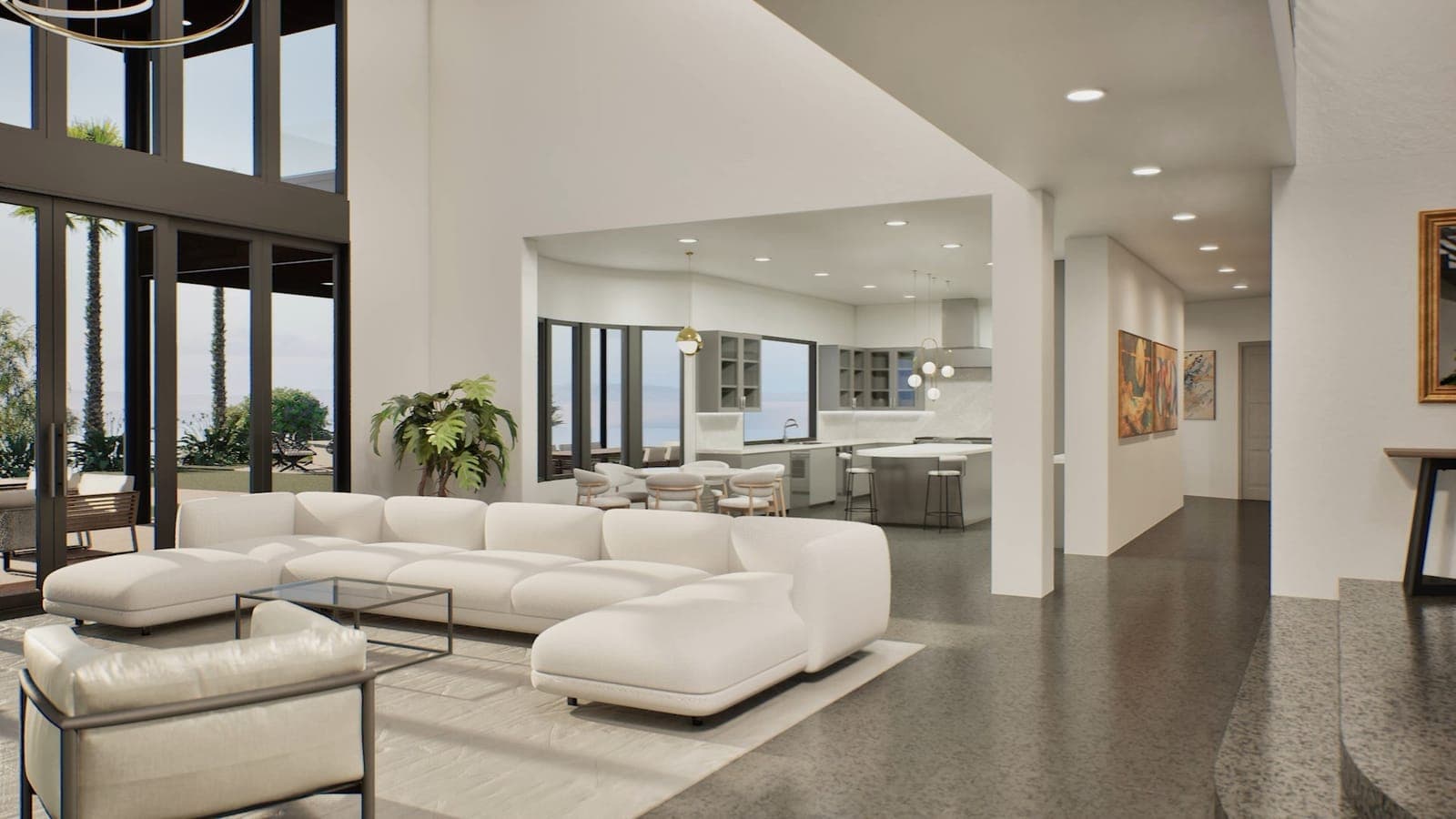 White Sectional Living Room