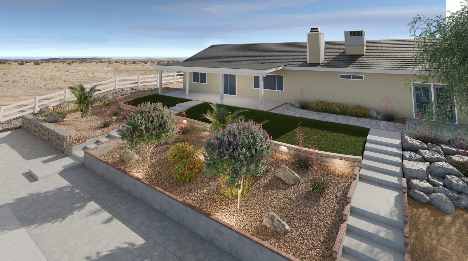 Terraced Front Yard